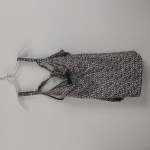 Septangle Leopard Animal Print Retro Style Beach Summer Sexy Cinch Swim Top